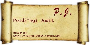 Polónyi Judit névjegykártya